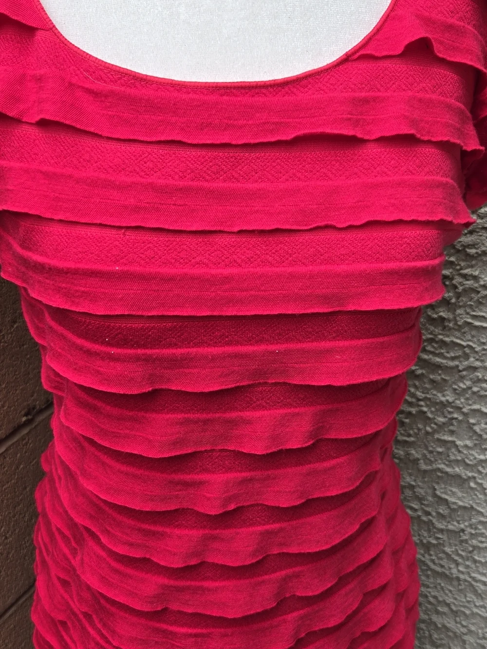 Max Studio Women's Pink Tiered Ruffle Sheath Dress